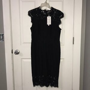 MEROKEETY black lace dress
